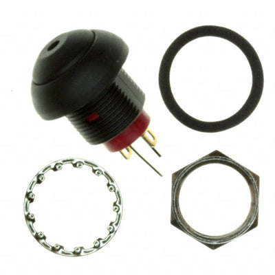 RP8100B2M1CEBLKBLKGRN by E-Switch - SWITCH PB SPST-NO 0.125A 125V