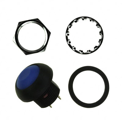 RP8100B2M1CEBLKBLUNIL by E-Switch - SWITCH PB SPST-NO 0.125A 125V