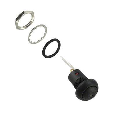 RP8200B2M1CEBLKBLKBLU by E-Switch - PUSH SWITCH SPST 0.1A 24V