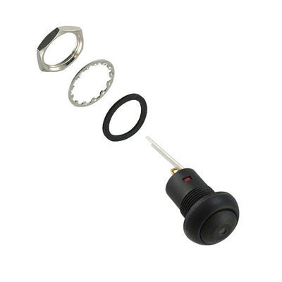 RP8200B2M1CEBLKBLKWHT by E-Switch - PUSH SWITCH SPST 0.1A 24V
