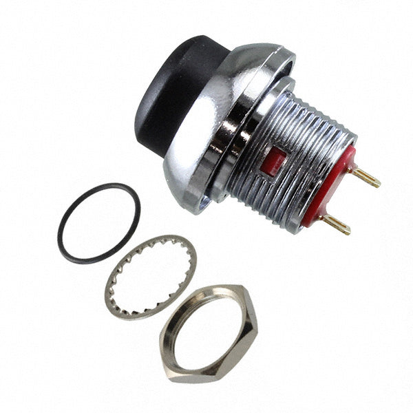 RP8301B2M1CECHRBLKNIL by E-Switch - SWITCH PB SPST-NO 200MA 250V