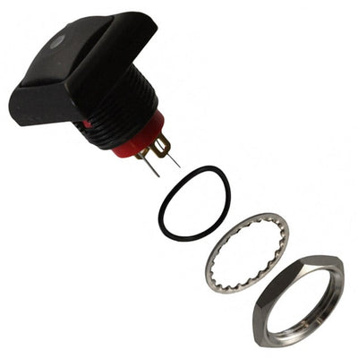 RP8400B2M1CEBLKBLKRED by E-Switch - SWITCH PB SPST-NO 0.125A 125V