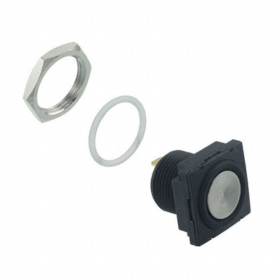 RP8600B2M1CEBLKSIL by E-Switch - PUSH SWITCH SPST-NO 0.4VA 20V