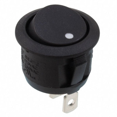 RR3112DBLKBLKNAF0 by E-Switch - ROCKER SWITCH SPDT 16A 125V