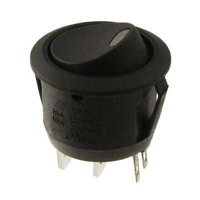 RR3112LBLKBLKREDEF3 by E-Switch - ROCKER SWITCH SPST 16A 125V
