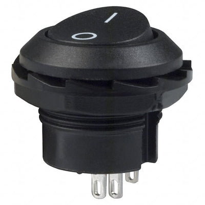 RR3130CBLKBLKFS by E-Switch - ROCKER SWITCH SPDT 10A 125V
