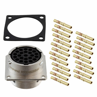 RT001823SNH-K by Amphenol Sine Systems Corp - CONNECTOR RECPT FMALE 23POS GOLD CRIMP