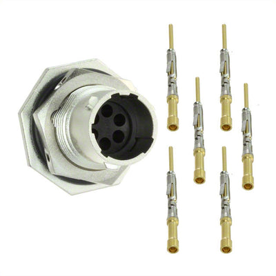 RT0W7106PNH-K by Amphenol Sine Systems Corp - CONNECTOR RECPT MALE 6POS GOLD CRIMP