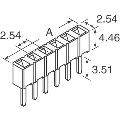 SSK-106-S-G by Samtec Inc. - CONNECTOR RECPT 6POS 0.1 GOLD PCB