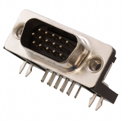SDS108-PRW2-M15-SN13-1 by Sullins Connector Solutions - CONNECTOR D-SUB HD PLUG 15P R/A SLDR
