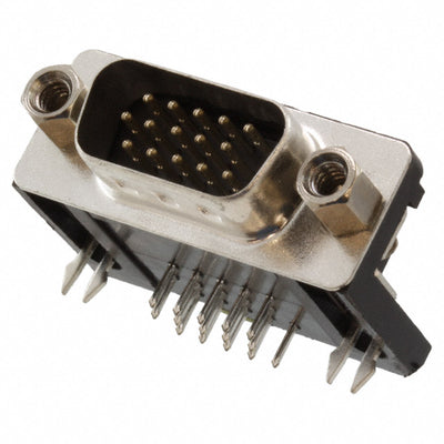 SDS108-PRW2-M15-SN63-1 by Sullins Connector Solutions - CONNECTOR D-SUB HD PLUG 15P R/A SLDR