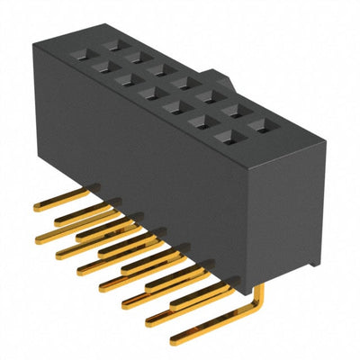 SFH11-PPPC-D07-RA-BK by Sullins Connector Solutions - CONNECTOR HDR 14POS 0.1 GOLD PCB R/A