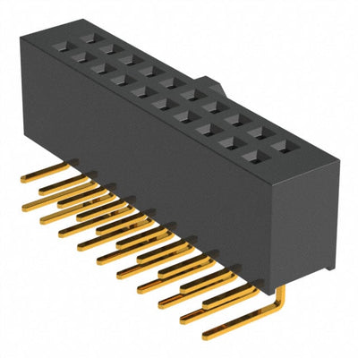 SFH11-NBPC-D10-RA-BK by Sullins Connector Solutions - CONNECTOR HDR 20POS 0.1 GOLD PCB R/A