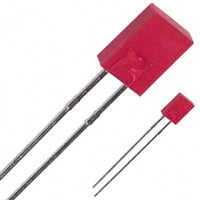 Two red diodes with leads on a white background