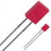 Two red diodes with leads on a white background