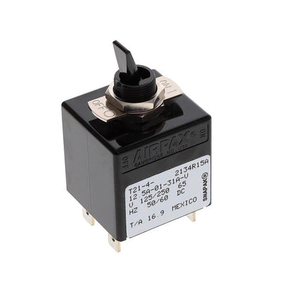 T21-4-12.5A-01-31A-V by Sensata-Airpax - CIR BRKR MAG-HYDR 12.5A TOGGLE