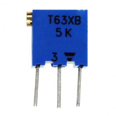 T63XB502KT20 by Vishay Sfernice - TRIMMER 5K OHM 0.25W PC PIN SIDE