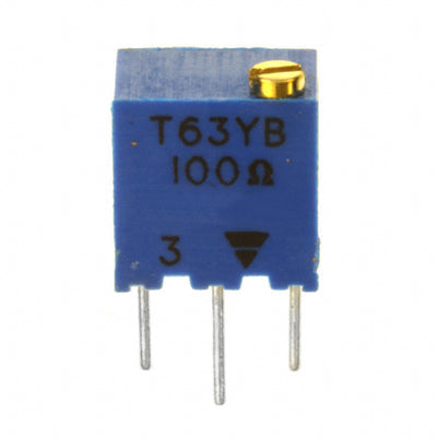T63YB101KT20 by Vishay Sfernice - TRIMMER 100 OHM 0.25W PC PIN TOP