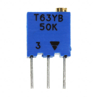 T63YB503KT20 by Vishay Sfernice - TRIMMER 50K OHM 0.25W PC PIN TOP