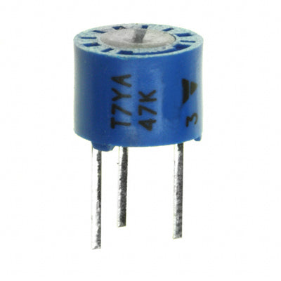 T7YA473MB40 by Vishay Sfernice - TRIMMER 47K OHM 0.5W PC PIN TOP