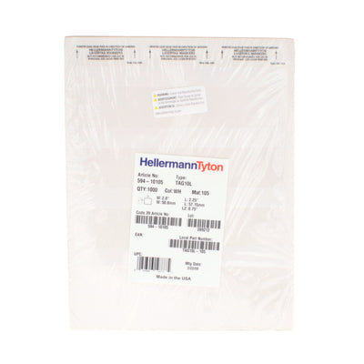TAG10L-105 by HellermannTyton - LABEL SELF LAMINATING WHT 1000PK