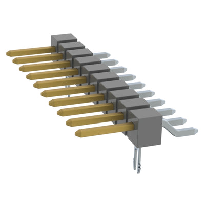 TSM-110-01-F-SH-LC-K by Samtec Inc. - CONNECTOR HEADER SMD R/A 10POS 2.54MM