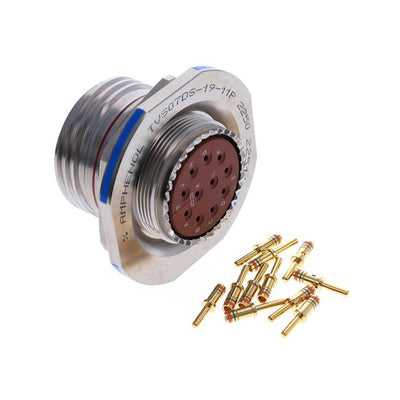TVS07DS-19-11P by Amphenol Aerospace Operations - JAM NUT RECEPTACLE, AP-93 FINISH