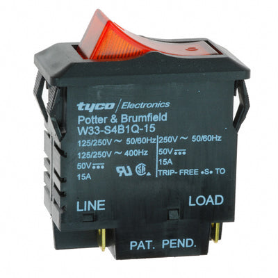 W33-S4B1Q-15 by TE Connectivity Potter & Brumfield Relays - THERMAL CIRCUIT BREAKER15A 250VAC 50VDC