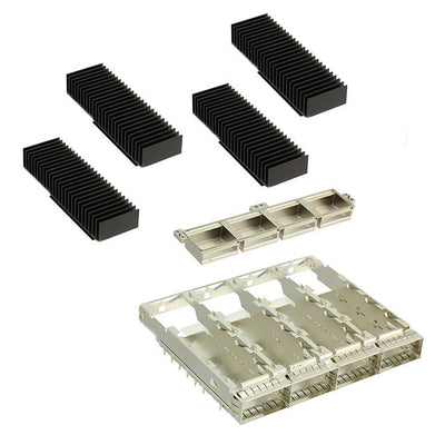 U98-C421-10C1 by Amphenol ICC (Commercial Products) - CONNECTOR CFP4 CAGE 1X4 W/HSINK R/A