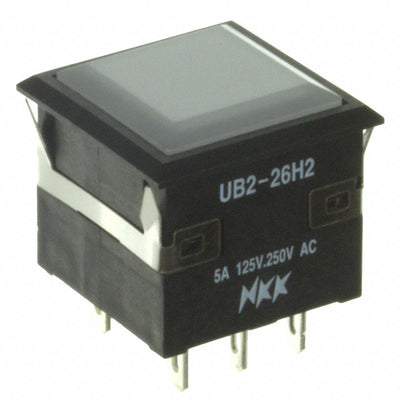 UB226KKW016CF-2B by NKK Switches - PUSH SWITCH BUTTON DPDT 5A 125V