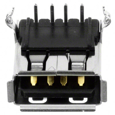 UE27AC54100 by Amphenol ICC (Commercial Products) - CONNECTOR RECPT USB2.0 TYPEA 4POS R/A