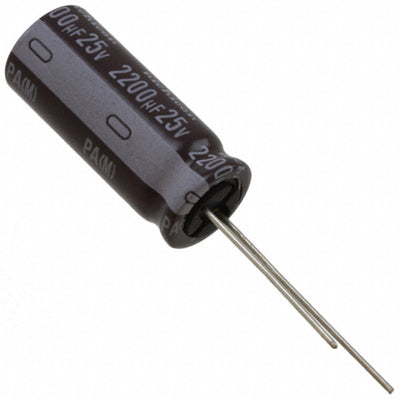 UPA1E222MHD by Nichicon - ALUMIN CAP 2200UF 20% 25V RADIAL