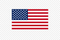 American flag on a transparent background