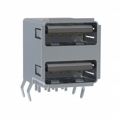 USB-A-D-F-B-TH by Samtec Inc. - CONNECTOR RECPT USB2.0 TYPEA STACK R/A