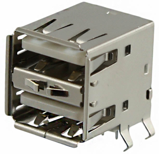 USB-A2HSW6 by On Shore Technology Inc. - CONNECTOR RECPT TYPEA STACKED 8POS R/A