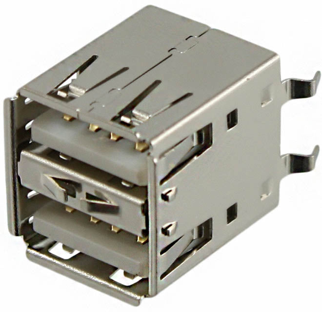 USB-A2VSW6 by On Shore Technology Inc. - CONNECTOR RECPT TYPEA STACK 8POS VERT