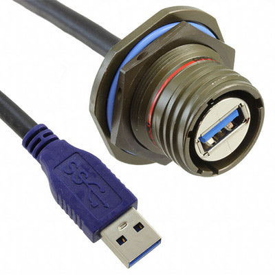 USB3FTV7SA03GASTR by Amphenol Socapex - CABLE A RCPT-A PLUG W/COUPL 0.98