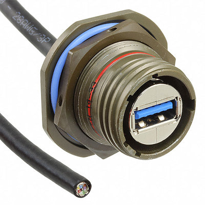 USB3FTV7SA03GOPEN by Amphenol Socapex - CABLE A RCPT TO OPEN W/COUPL 0.98