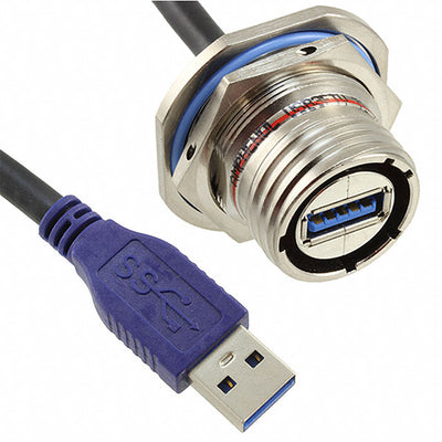 USB3FTV7SA03NASTR by Amphenol Socapex - CABLE A RCPT-A PLUG W/COUPL 0.98