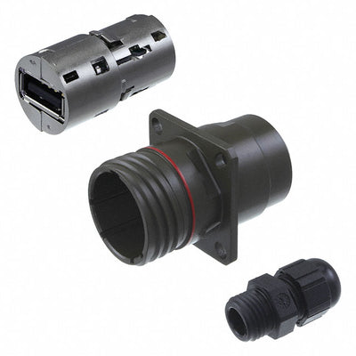 USBFTV2PE2G by Amphenol Socapex - CONNECTOR RCP USB2.0 TYPEA 4P PNL MNT