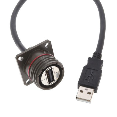 USBFTV2SA2G03A by Amphenol Socapex - CABLE USB2.0 A RCPT-A PLUG W/COUPL