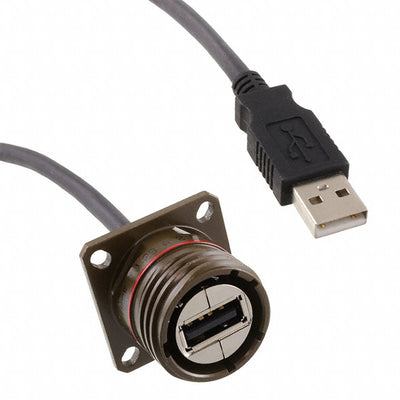 USBFTV2SA2G10A by Amphenol Socapex - CABLE USB2.0 A RCPT-A PLUG W/COUPL