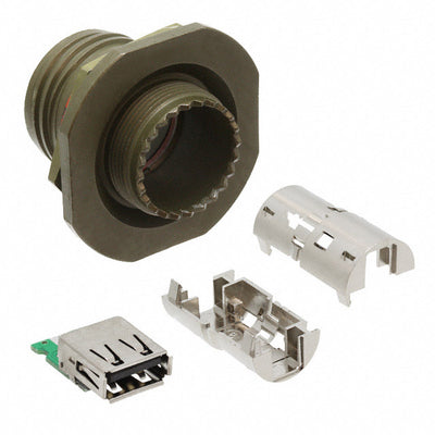 USBFTV72G by Amphenol Socapex - CONNECTOR RCP USB2.0 TYPEA 4P PNL MNT