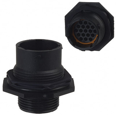UTS71419P by Souriau-Sunbank by Eaton - CONNECTOR RECPT HSNG MALE 19POS PNL MT
