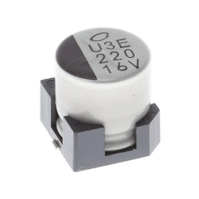 UUE1C221MNS1GS by Nichicon - ALUMIN CAP 220UF 20% 16V SMD