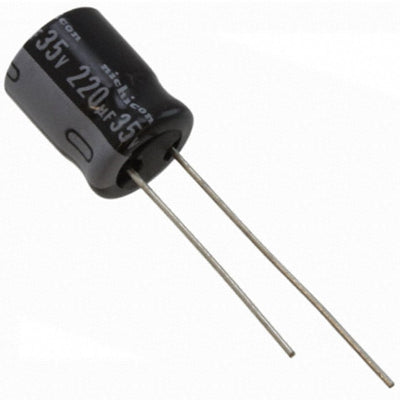 UVR1V221MPD by Nichicon - ALUMIN CAP 220UF 20% 35V RADIAL