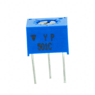 T73YP501KT20 by Vishay Sfernice - TRIMMER 500 OHM 0.5W PC PIN TOP