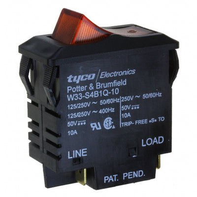 W33-S4B1Q-10 by TE Connectivity Potter & Brumfield Relays - THERMAL CIRCUIT BREAKER10A 250VAC 50VDC