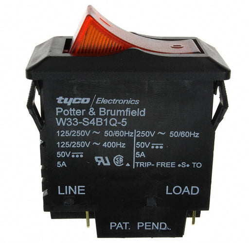W33-S4B1Q-5 by TE Connectivity Potter & Brumfield Relays - THERMAL CIRCUIT BREAKER5A 250VAC 50VDC