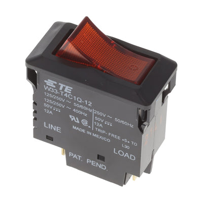 W33-T4C1Q-12 by TE Connectivity Potter & Brumfield Relays - THERMAL CIRCUIT BREAKER12A 250VAC 50VDC